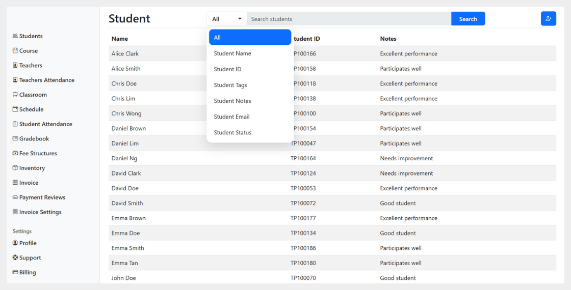 Student management module